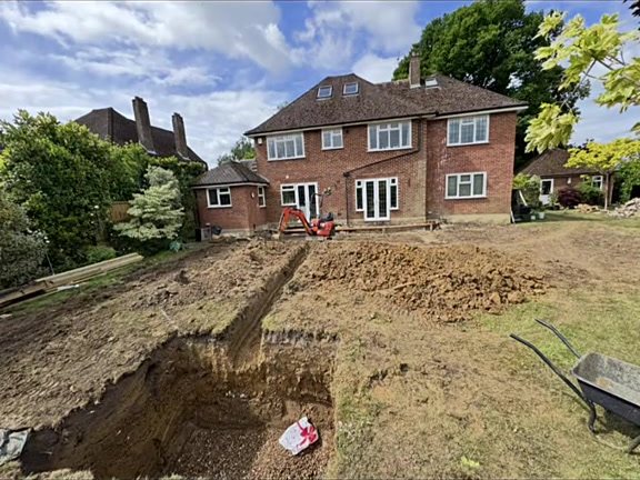 Garden dug out for extension footings