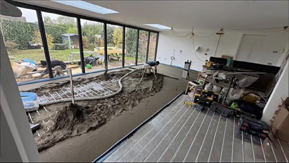 Glazing installed inside the extension shell